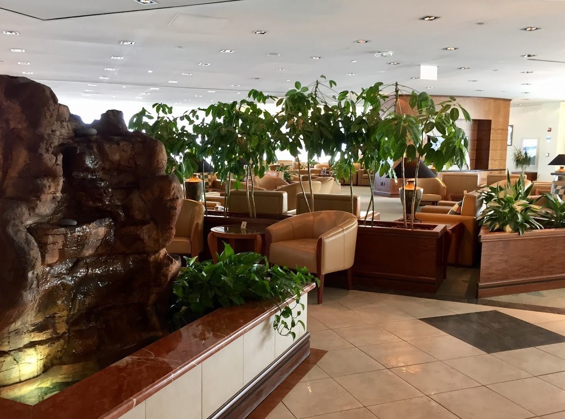 Emirates business class lounge entrance at JFK airport