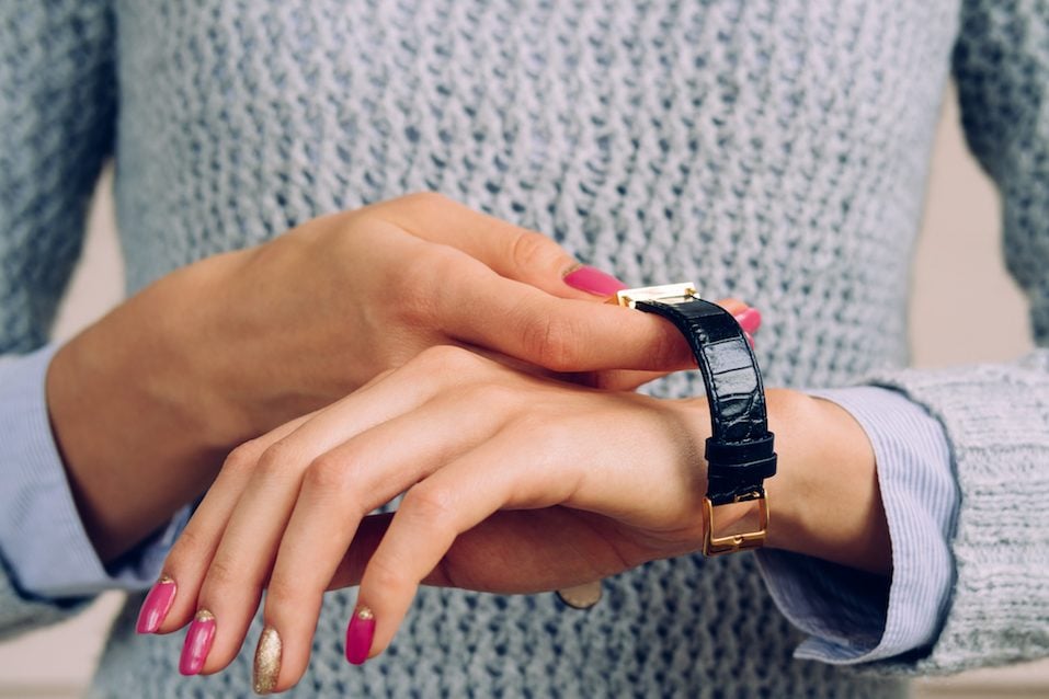 Female watch on the wrist