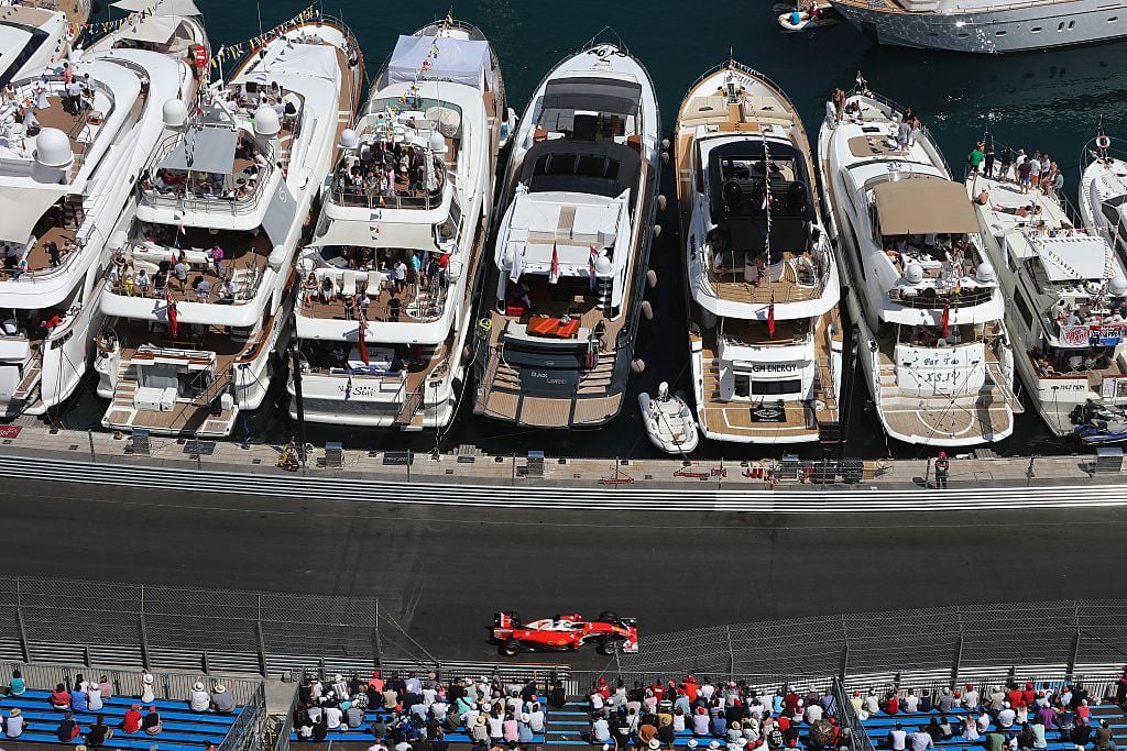 Ferrari's German driver Sebastian Vettel drives during the qualifying session at the at the Monaco street circuit