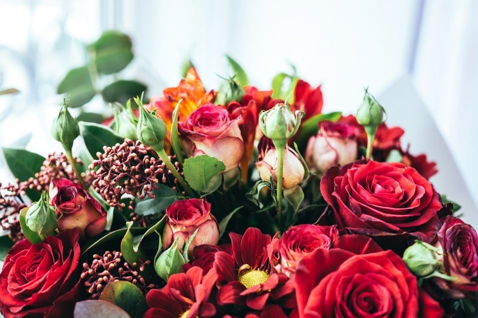 Red roses and flowers Red roses and flowers