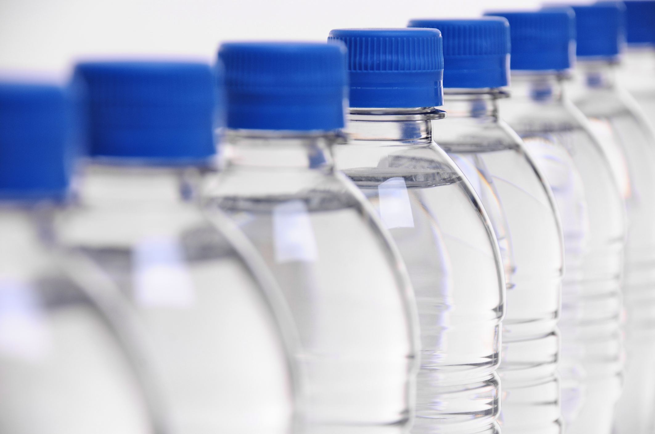 Row of water bottles