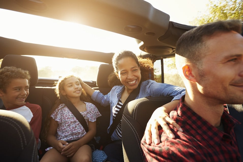a family in a car