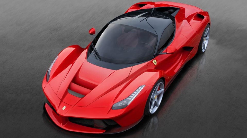 Red Ferrari LaFerrari hybrid supercar