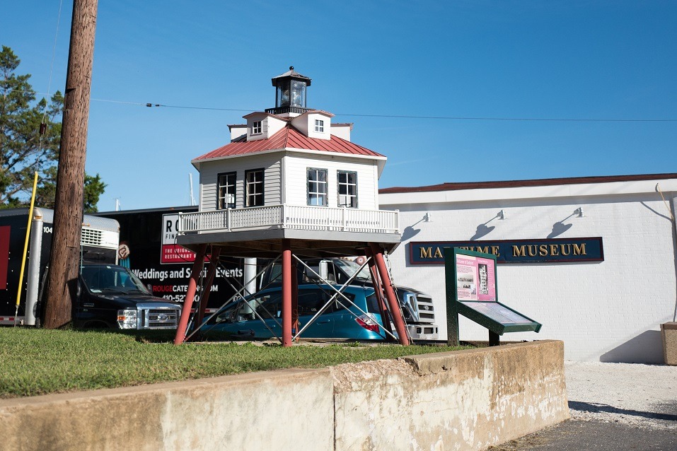 Model of the Thomas Point Shoal lighthouse at the Annapolis Maritime Museum