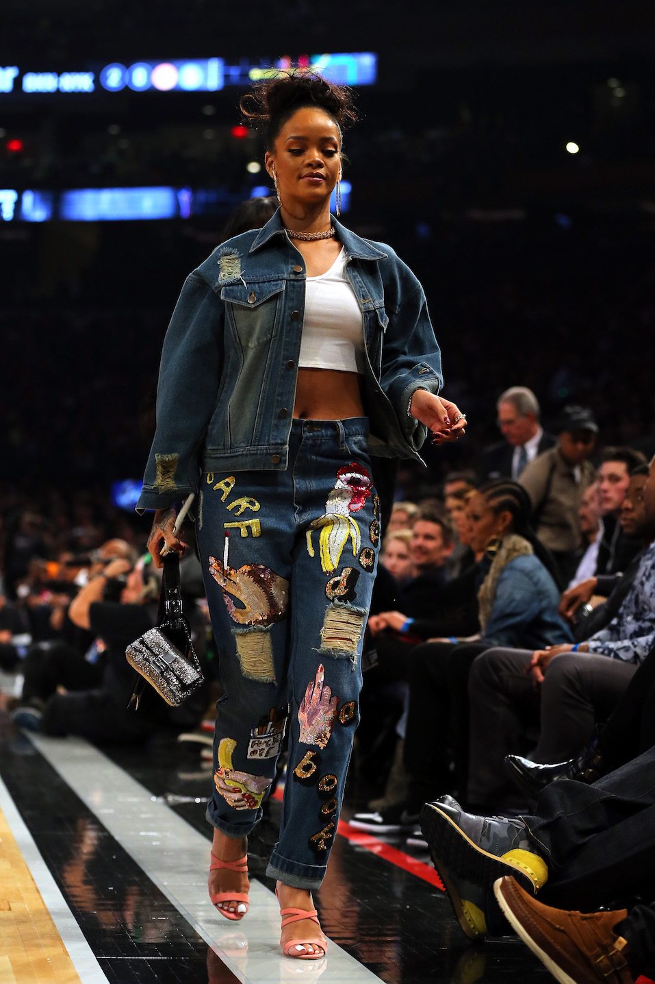 Rihanna attends the 2015 NBA All-Star Game at Madison Square Garden