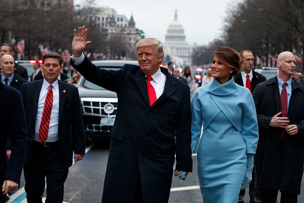 U.S. President Donald Trump waves to supporters