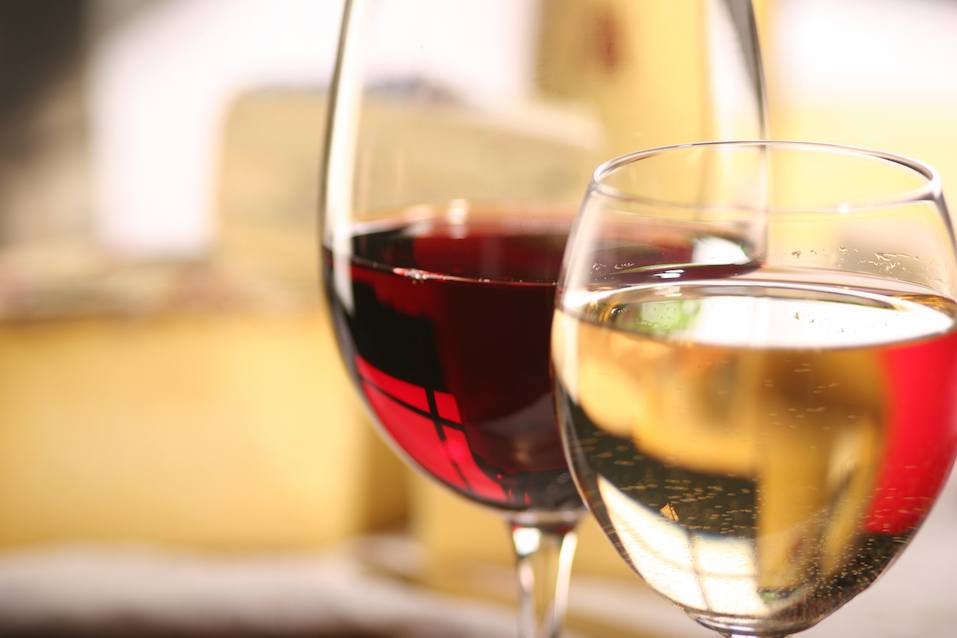 Red and white wine