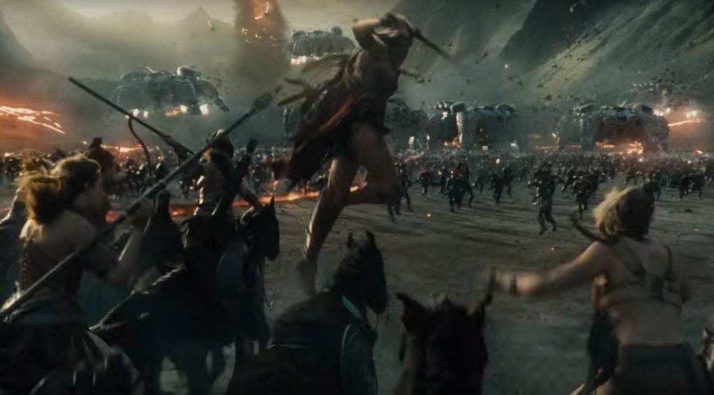 Themyscirans charge into battle together in Justice League