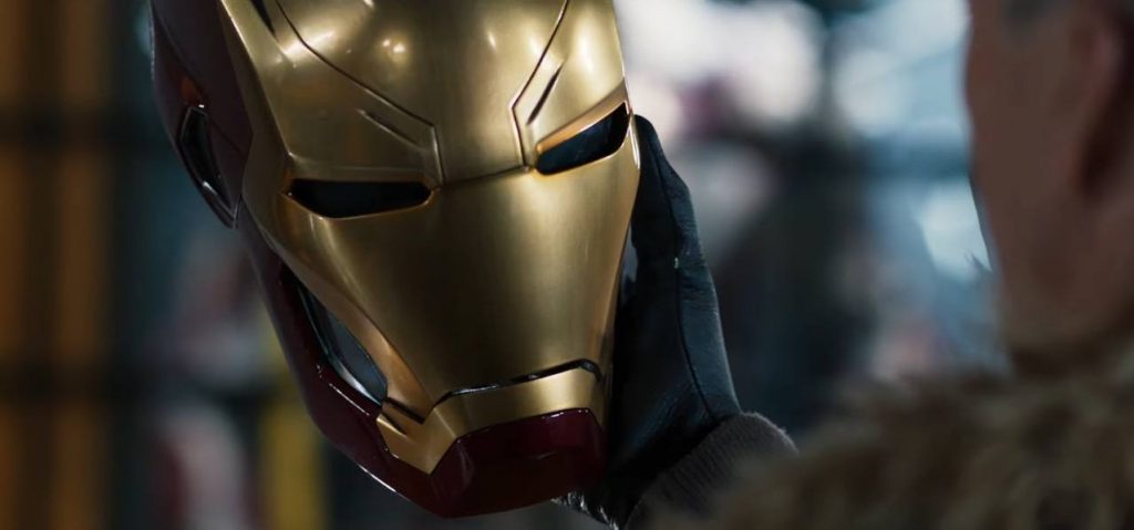 Vulture holds up Iron Man's mask