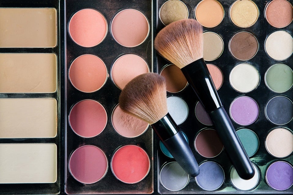 Set of professional brushes for a make-up of eyes