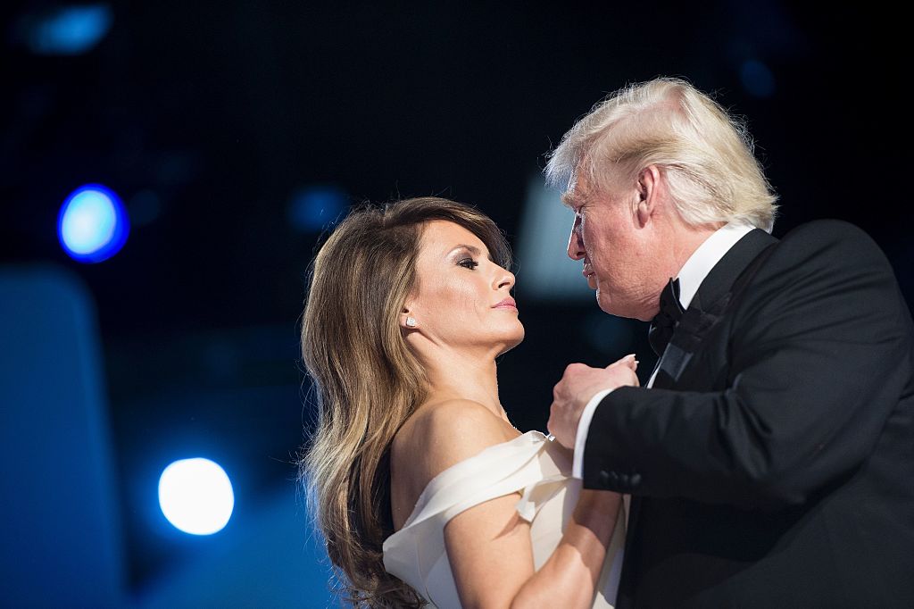 US first lady Melania Trump and US President Donald Trump dance during the Freedom Ball |