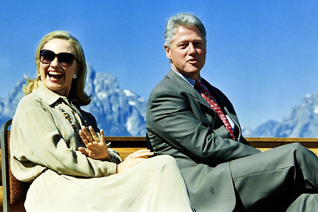Hillary and Bill Clinton at the Grand Teton National Park