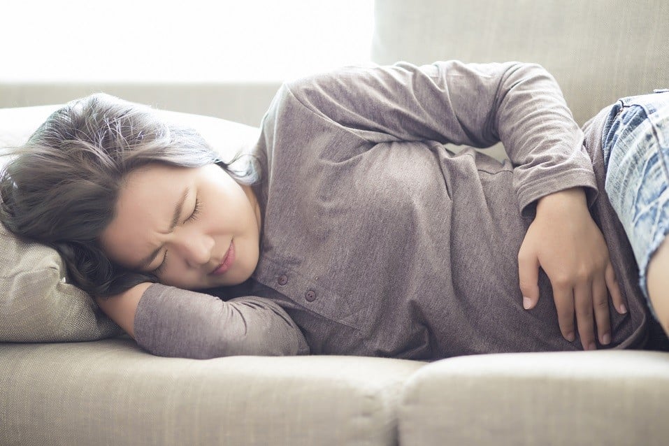A woman experiencing digestive issues
