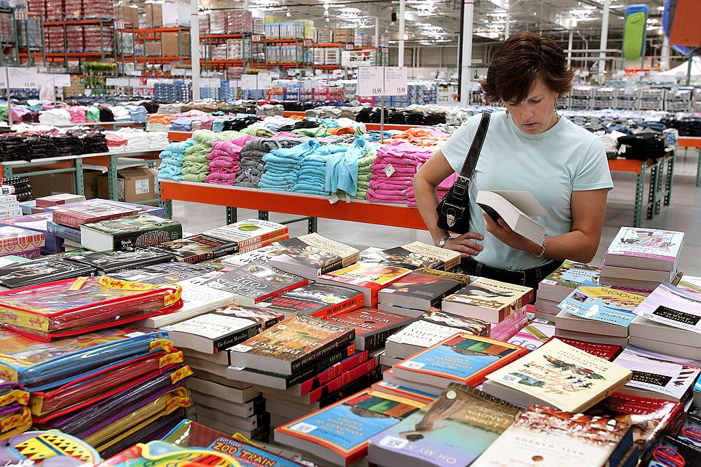 a woman shops for books at costco shopping for books at costco