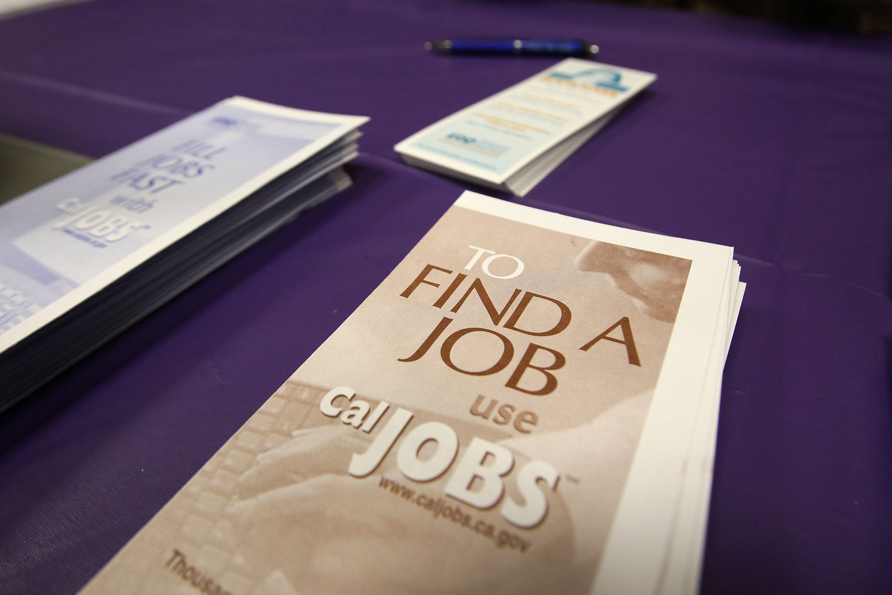 Pamphlets at a job fair