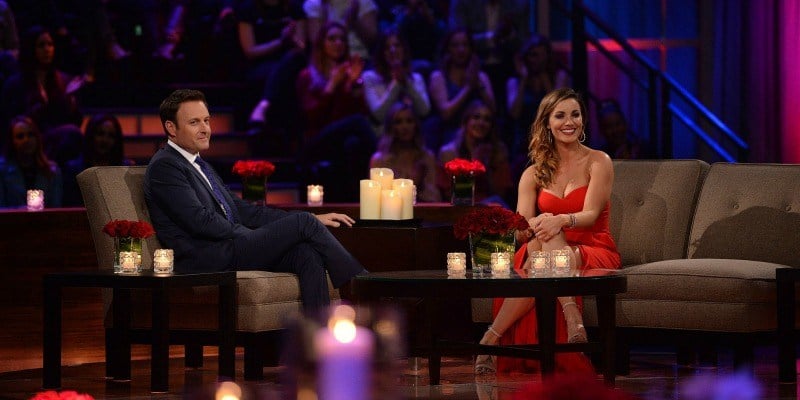 Liz and Chris Harrison smiling on Women Tell All