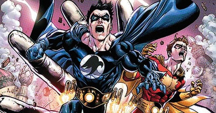 Superman and Nightwing shouting in the comics