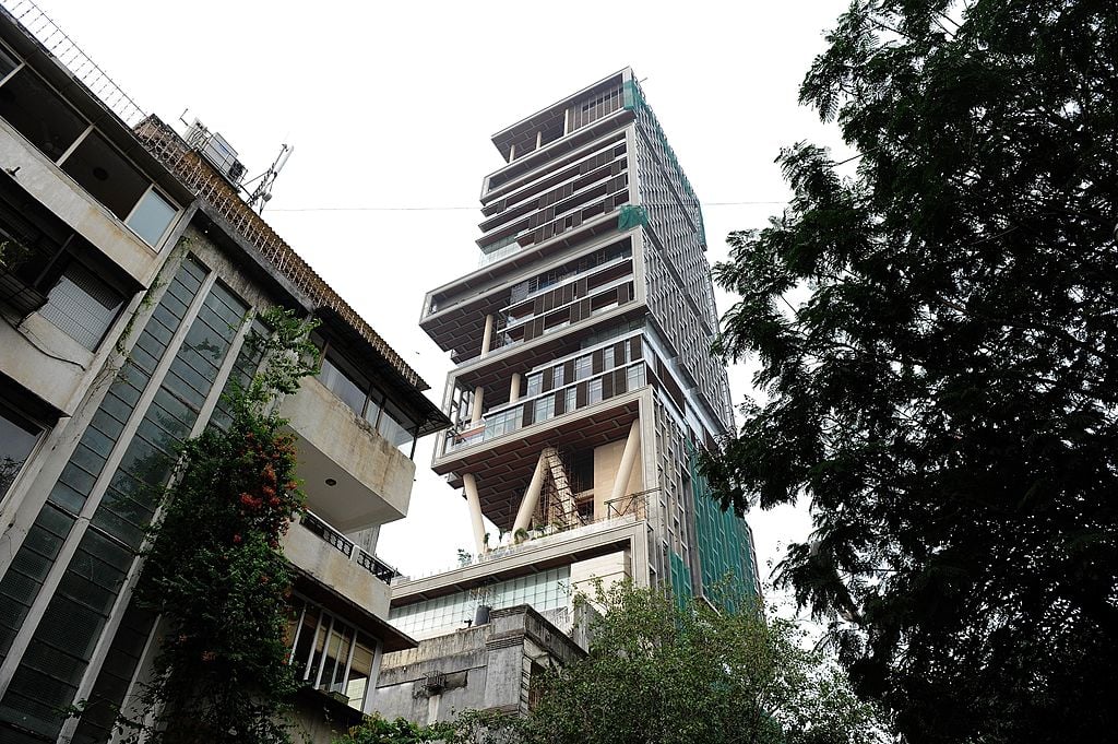 The twenty-seven storey Antilia, the newly-built residence of Reliance Industries chairman Mukesh Ambani