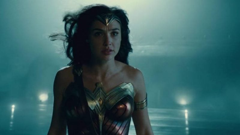 Gal Gadot stands and stares ahead as Wonder Woman