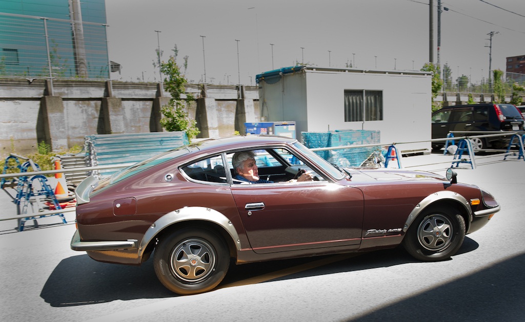 Jay Leno driving a 1970 Fairlady Z.