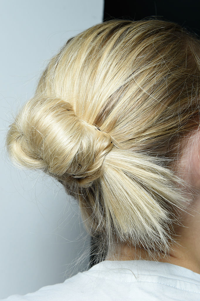 A model is seen backstage