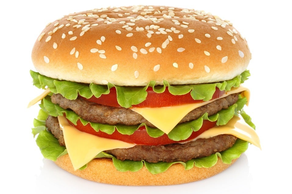 hamburger on white background