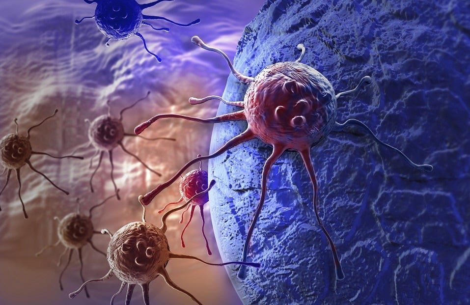 Cancer cell made in 3d software