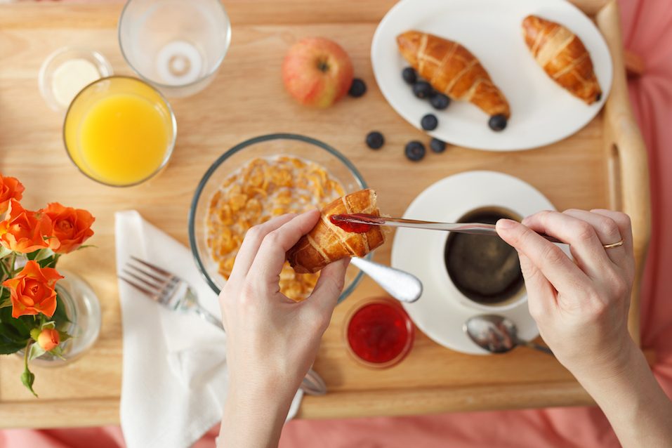 Breakfast served in bed