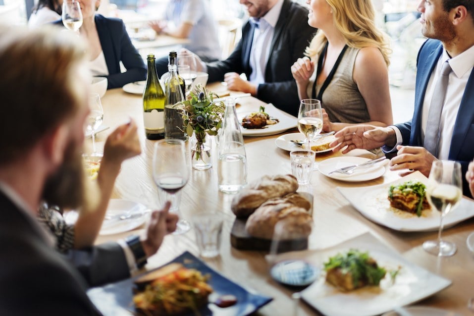 group dines out