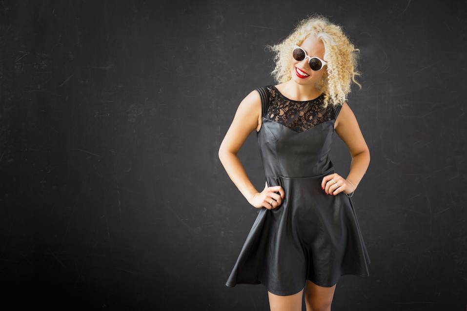 Beautiful lady with black shades