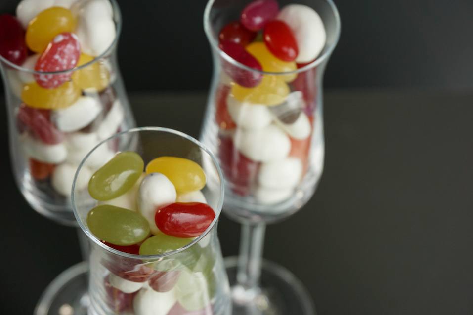 jelly beans in a flute