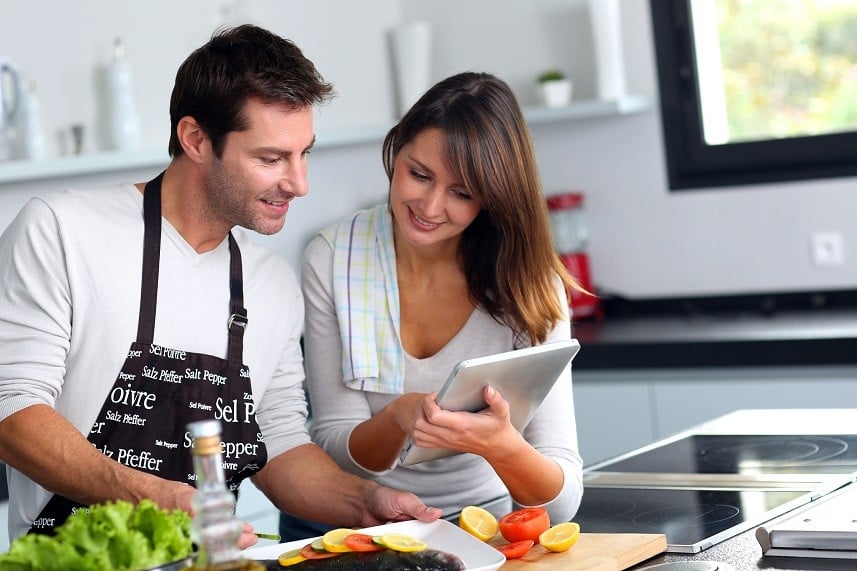 Couple in home kitchen