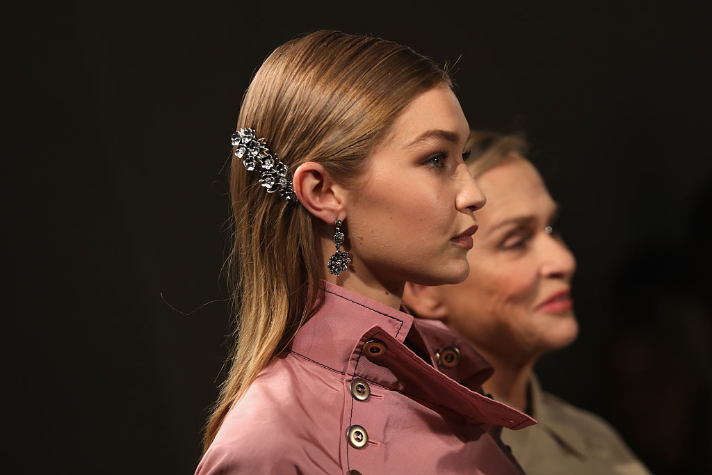 Model Gigi Hadid walks the runway at the Bottega Veneta show