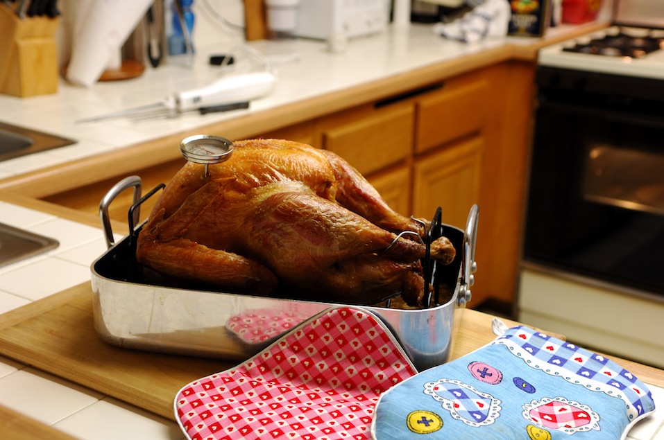 turkey just removed from oven