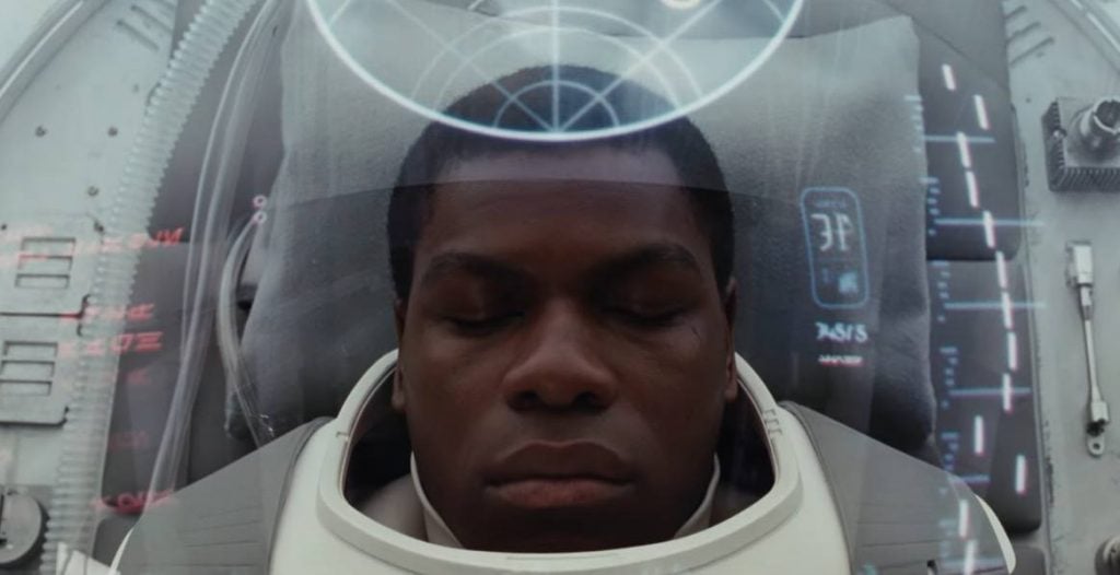 Finn in recovery in Star Wars: The Last Jedi Finn in recovery in Star Wars: The Last Jedi