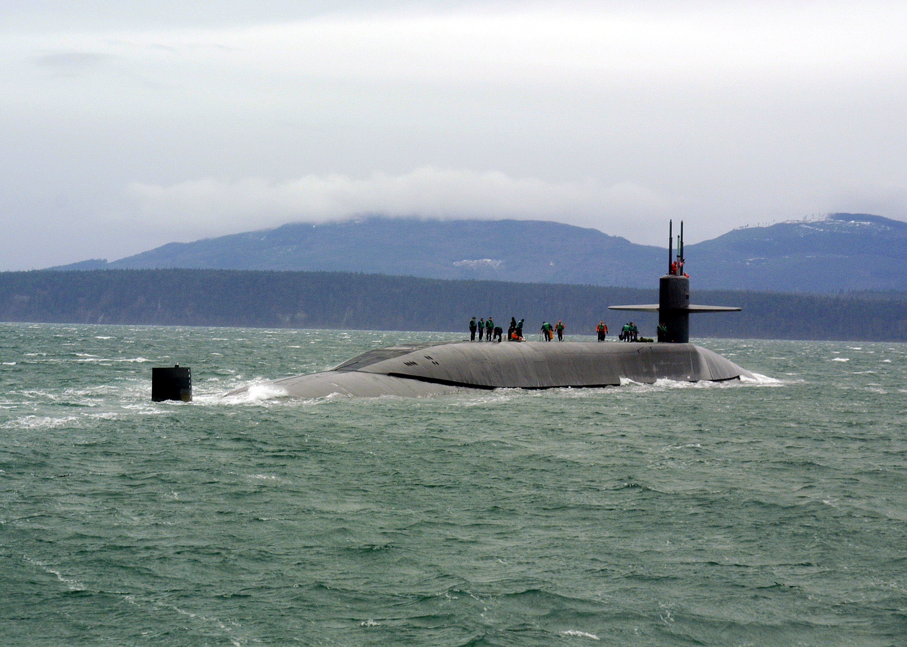 The guided-missile submarine USS Ohio in the Puget Sound