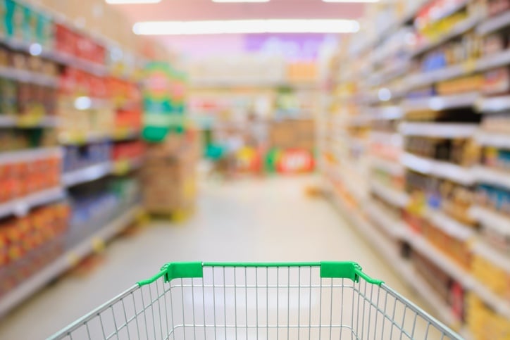 Shopping cart in a supermarket