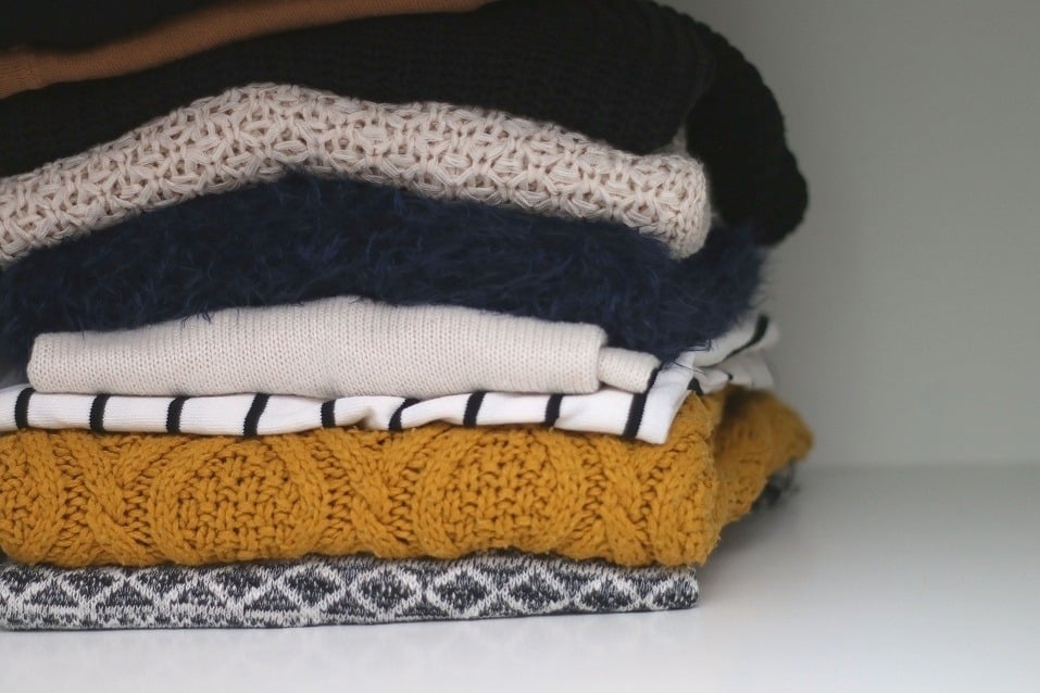 sweaters in the closet
