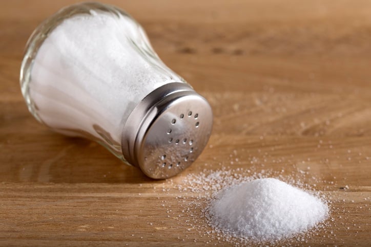 salt cellar and spilled salt