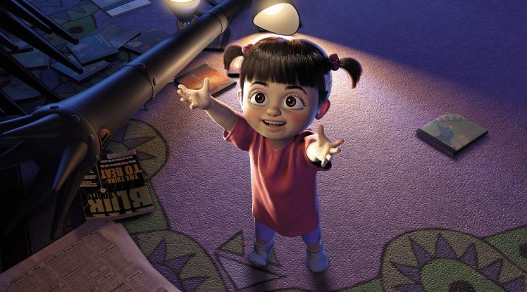 A young Boo in Monsters Inc wth her hands out