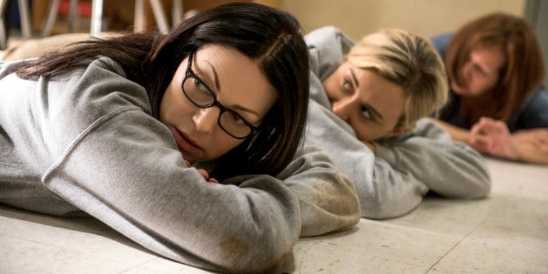 Piper and Alex are on the ground looking back.