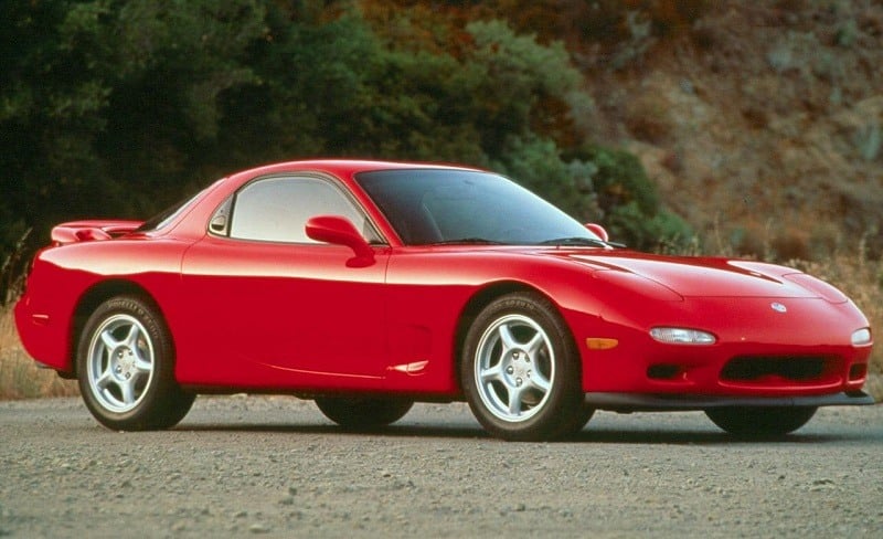 View of red Mazda RX-7 from 1993 model year