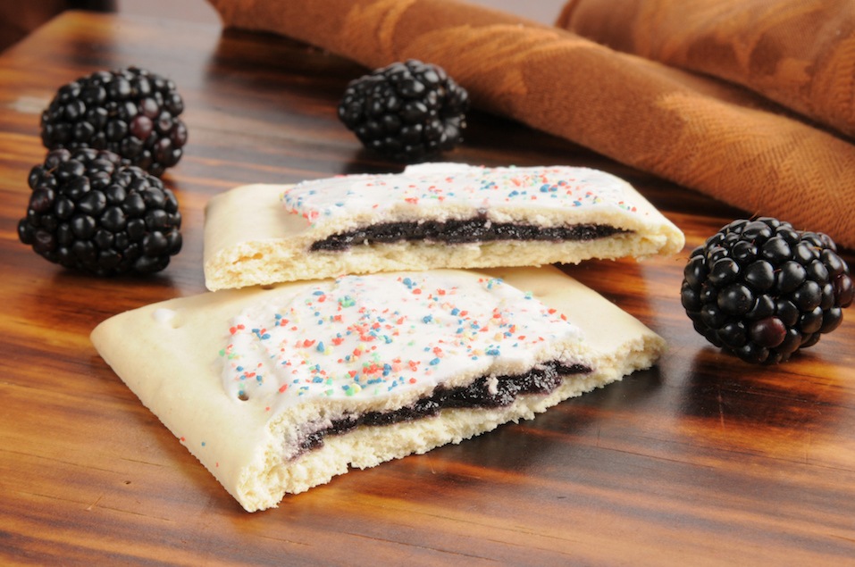Blackberry filled toaster pastries with frosting