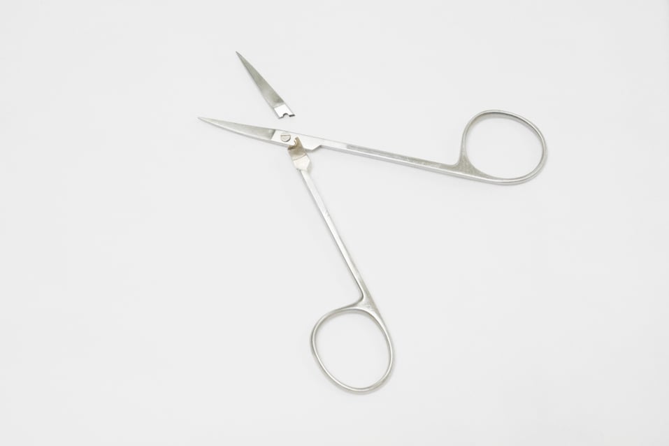 Broken medical scissors