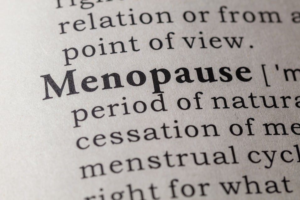 a dictionary with "menopause" written