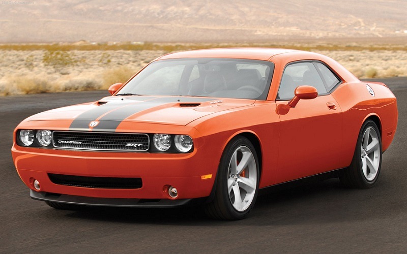 View of orange 2008 Dodge Challenger SRT8 limited edition car