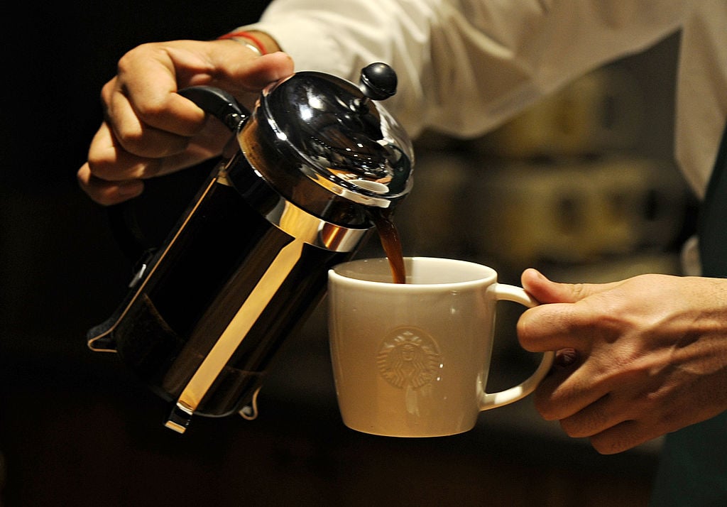 pouring coffee