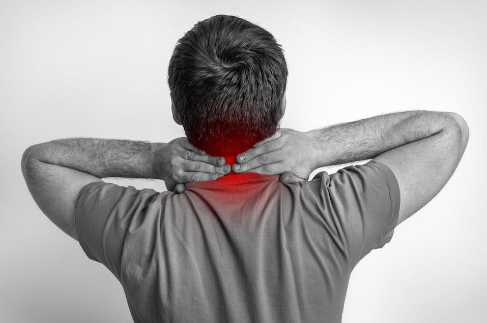 Man with pain in his neck