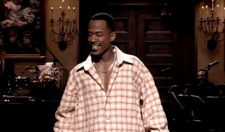 Martin Lawrence stands on stage at Saturday Night Live