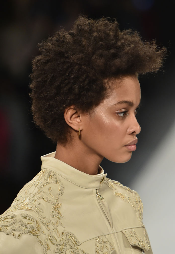 A model walks the runway in the Jonathan Simhkai fashion show